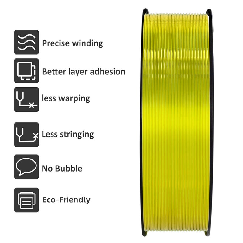 Geeetech TPU Filament 1.75mm, Shore 95A Flexible 3D Printer Filament with High Elasticity, 1KG (2.2lbs) Spool, Dimensional Accuracy ±0.03mm, Fits Most FDM Printers (Cleal Yellow) - Image 4